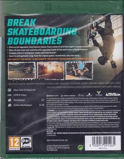 Tony Hawks Pro Skater 1+2 - Remastered - Xbox One Spil (B-Grade) (Genbrug)